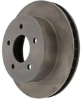 Front brake rotor; vented gray steel with center hub and lug holes; fits Chevrolet Astro and GMC Safari (1990–2002).