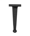 12 Inch Black Iron T Strap Hinge For Indoor Outdoor Use, Rust Resistant Powder Coated Bean Tee Hinge in vertical position