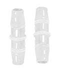 Plastic Hose Barb Fittings Pack Of Eight Barbed Adapters For Air Water And Fuel Lines In Sizes Three Sixteenths Inch One Quarter Inch Three Eighths Inch One Half Inch And Five Eighths Inch Durable Polypropylene side view