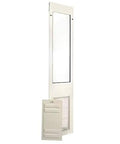 Heavy Duty Thermo Panel Sliding Glass Door Pet Entry Built Tough For Large Dogs With Heavy Aluminum Frame Tight Magnetic Seal Zero Hassle Installation White XXL Flap Fits 74 To 78 Inch Track Smooth Glide