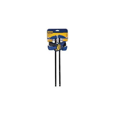 One-Handed Mini Bar Clamp Set 12 Inch Quick Release Non Marring Pads 140 Lb Clamp Force Resin Body With Hardened Steel Bar 2 Pack