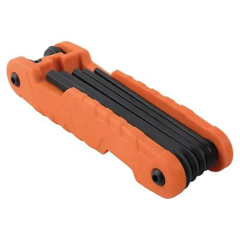 Heavy Duty Folding Hex Key Set With Extra Long Allen Wrenches 11 SAE Sizes From One Half Inch To One Eighth Inch High Leverage Blades