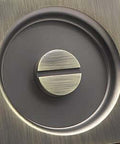 Privacy Pocket Door Lock And Pull In Stainless Steel 304 With Antique Brass Finish Emergency Unlock Feature front view