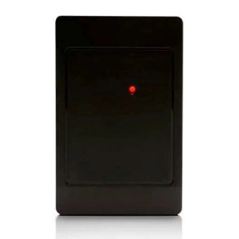 Thinline II Black Reader With Wiegand Output For Door Access Control System Model 5395CK100 front view with red light