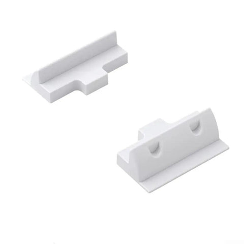 Adjustable Solar Panel Mounting Brackets For RV Caravan Boat Yacht Flat Roof With Durable ABS Weather Resistant Corner Holder Set To Secure Your Solar Energy And Get This Awesome Kit Done Right Today. White ABS solar panel corner mount brackets, two-piece set for flat roofs and boats