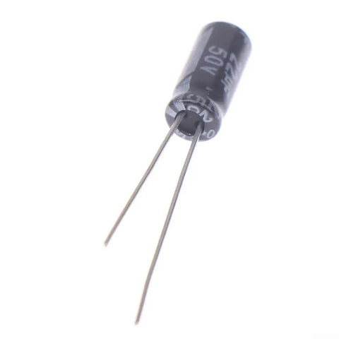 25 Pcs GameGear Capacitor Set For GG Motherboard Replacement, Standard Size Metal Capacitors For Stable Console Repair And Reliable Performance In Industrial Equipment Supplies, black metal capacitor with two leads on white background