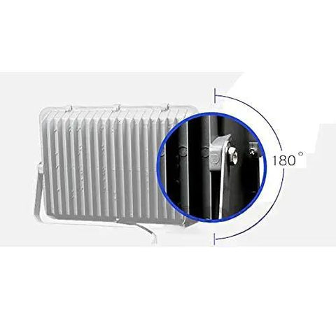 Heavy Duty Outdoor Led Floodlight With Ip 65 Waterproof Rating And Rechargeable Battery For Backyards Roofs And Driveways Built Tough As Nails Against Lightning Strikes Rock Solid Performance showing adjustable bracket for angle adjustment.