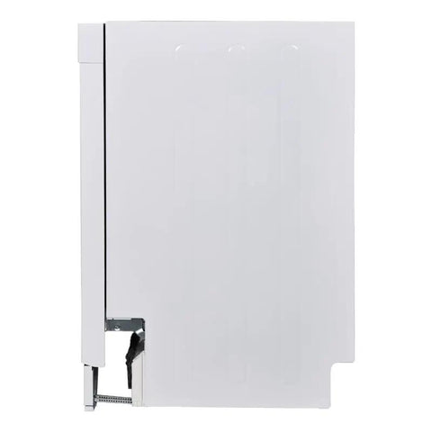 Slick Compact Countertop Dishwasher With Ten Place Settings Eight Custom Wash Cycles control panel and side view for installation.