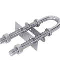Heavy-Duty Marine Bow And Stern Eye Set With Nuts Made From 304 Stainless Steel, 3/8 Inch Diameter, corrosion-resistant, showing side view