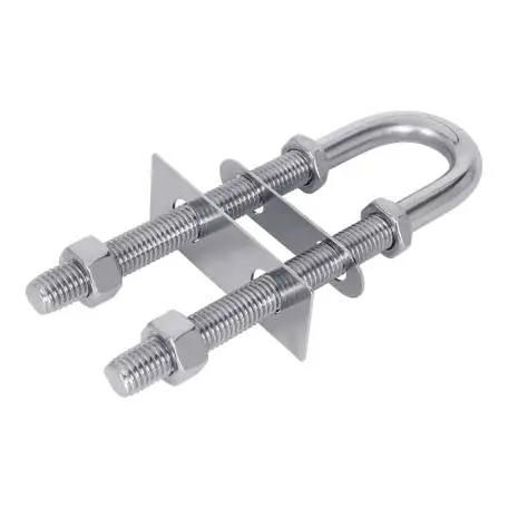 Heavy-Duty Marine Bow And Stern Eye Set With Nuts Made From 304 Stainless Steel, 3/8 Inch Diameter, corrosion-resistant, showing side view