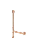 No Sweat Install 2.5 Inch Tub Drain And Overflow Kit With Lift Turn Plug And Floor Flange Rock Solid Rose Gold Polished Copper Finish