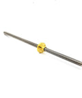 Heavy Duty T10 Acme Lead Screw Built Tough From Real 304 Stainless Steel With A Snappy 2mm Pitch And Smooth 8mm Lead That Runs Like Butter For Your CNC Router Or 3D Printer Rig Plus Includes A Nylon Nut, viewed from the side.