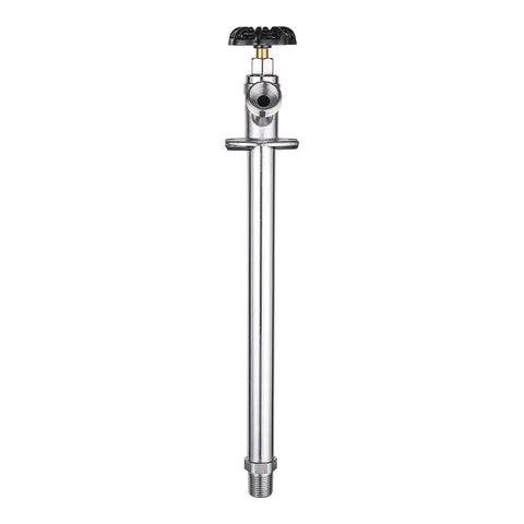 Frost Free 8 Inch Long Sillcock Hose Bibb With One Half Inch MIP To Three Quarter Inch Connection, Lead Free Chrome Plated Brass Body