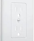 White Decorator Wall Plate For Grounded Duplex Outlet Masque Style Cover Quick Upgrade To Hide Old Receptacles No Wiring Needed Fits Standard Single Gang