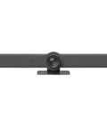 BossLevel All In One Video Conference Hub With Touch Controller Graphite Finish front view with lens for modern workspaces.