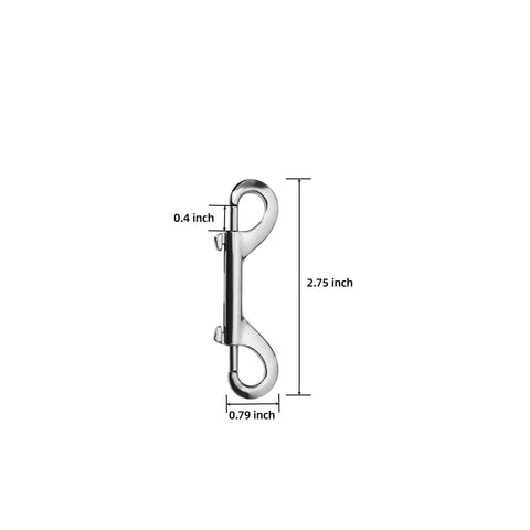 LuoQiuFa double-ended snap hook, zinc alloy, silver, 2.75 in long