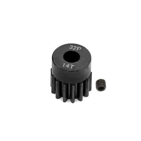14T gear from Five Pack 32P 5mm Pinion Gear Set With 13T 14T 15T 16T 17T For RC Cars And Trucks Beefed Up Hardened Steel One Eighth Scale