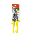 Crescent Wiss MetalMaster snips, 9-3/4 in, compound-action, yellow-handled, straight/left/right cuts.