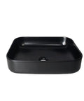 USZWBY Vessel Sinks Modern Simple Household Black Wash Basin Ceramic Above Counter Hotel Bathroom Countertop Bathroom Bowl Sink top view