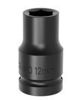 12mm Impact Socket 1/2 Inch Drive Shallow Lug Nut Flip Socket 6 Point Chrome Moly Steel With Electrophoretic Coating