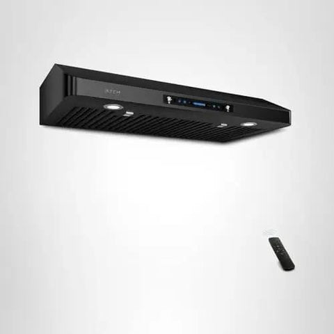 36 Inch Range Hood With 900 CFM Dual Motors Black Under Cabinet Kitchen Vent Hood Featuring Four Speed Gesture Sensing