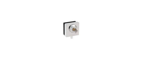 Heavy Duty Chrome Key Lock For Three Eighth Inch Glass Display Case Slips Right Onto Tempered Panels With Top Shelf Security And Quick Snap Fit For Retail Fixtures
