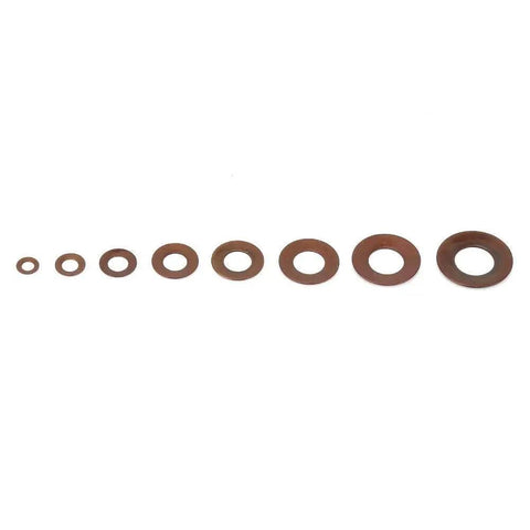 Beefy Eight Types Belleville Compression Spring Disc Washer Gasket Kit Tailored Heavy Duty Short Stroke Easy Mix And Match Combo For Variable Stiffness High Performance Saving Big Bucks On Quick Repairs Keeping Costs Low For Hard Jobs Done Daily, eight brown steel washers