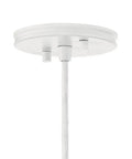 Danika 9.25 Inch One Light Pendant in white finish with wood accents, ceiling mount, showing rear view of fixture attachment.