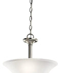 Wynberg 15 Inch 2 Light Convertible Inverted Pendant And Semi Flush Fixture With Satin Etched Glass In Brushed Nickel For Kitchen Island Hallway Bedroom Or Closet Epic Ambience
