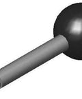 Steel Shaft Ball Knob Gear Lever 3.75 Inch Long With 5/16-18 Thread For Machinery And Equipment, black plastic knob, side view