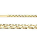 Two HSS foam-cutting end mills, 1/2 in dia, gold coating and silver shanks; labeled HSS1212 and HSS1214.