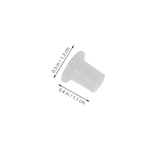 Thinking Process: white plastic skating bearing spacer, 1.3 cm by 1.1 cm, for wheel axle spacing