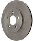 Front view of Centric 121.61087 C-Tek rear brake rotor for Ford Mustang, gray metal with five lug holes