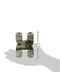 Heavy Duty Concealed Door Hinge Built Like A Tank Featuring Rock Solid 20 90 180 Minute UL Fire Ratings And A Smooth Satin Nickel Finish, 4.9 in shown in hand.