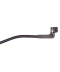 Side view of brake pad wear sensor for Chevy Colorado with mounting bracket and wiring, black.