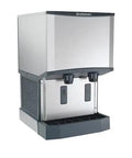 Meridian Countertop Ice Maker And Dispenser with sleek stainless steel design and dual dispensers for easy access.