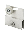 3/4 Inch Flat Edge Nylon Ball Bearing Roller Assembly For Frameless Sliding Shower Doors Chrome Finish, close-up view.