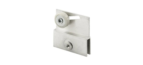 3/4 Inch Flat Edge Nylon Ball Bearing Roller Assembly For Frameless Sliding Shower Doors Chrome Finish, close-up view.