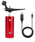 Slick Portable Marker Airbrush Sprayer Kit For Smooth Coloring And Hassle Free Paint Swapping With Fine Mist Coverage And Universal Adapter Connector For Top Tier Model Crafting Gear in red with USB charger.