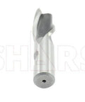 Shars HSS end mill, 7/8 in shank x 3/4 in diameter, 2-flute center-cut, 1-1/2 in flute length, end view