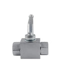 1/2-inch two-way hydraulic ball valve with lever, silver metal body, NPT fittings
