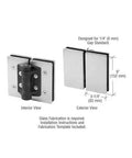 316 Stainless Brushed Glass-To-Glass Hinge, 180 Degree Self-Closing, Heavy-Duty Gate Hinge For Half-Inch Tempered Glass, Interior Or Exterior Use, Tension Adjustable With A Screwdriver, interior and exterior views