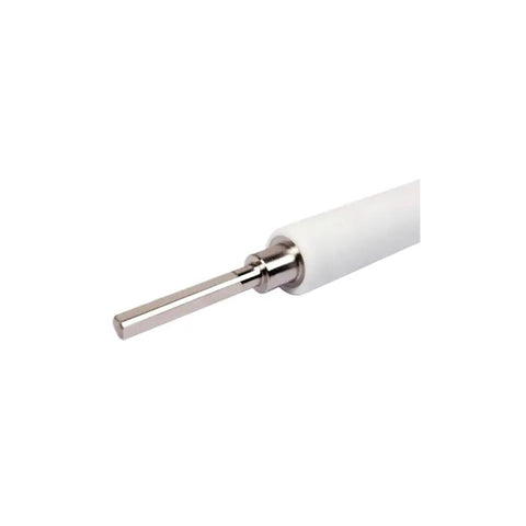 Top Shelf Printer Rubber Roller Replacement For Zebra 170 Xi Series Barcode Printers, detailed view of rubber roller with metal shaft.