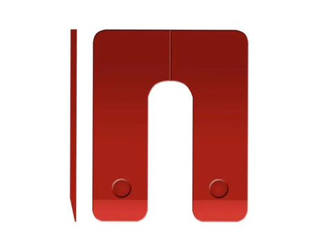 Straight Up Heavy Duty Plastic Shim U Horseshoe 3 X 4 Inch Leveling Pads for Windows and Doors showing red plastic construction.