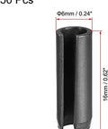 Slotted Spring Pin Set 6Mm By 16Mm Plain Finish 50 Pack For Small Machine Projects 65Mn Steel Roll Assortment Kit Durable Quick Connect Pins