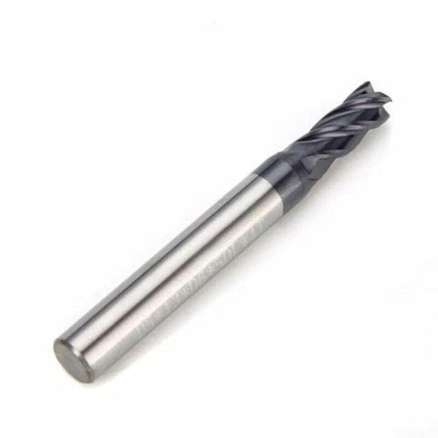 Solid carbide end mill, 4-flute, AlTiN-coated cutting tool with cylindrical shank