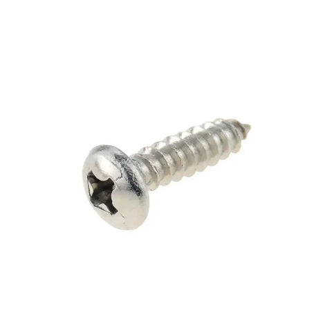 Small Philips Pan Head Self Tapping Screws 100 Pack M1.7 X 8Mm 304 Stainless Steel Hardware shown from side angle.