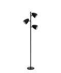 Tall black standing lamp with three adjustable heads, part of 'Three 9W LED Bulbs Included Floor Lamp With 3 Adjustable Rotating Heads.'