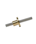 Bulletproof 304 Stainless Steel T10 Lead Screw With Heavy Duty Brass Nut 900mm Long 16mm Pitch close-up view.