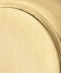 Close-up of Emtek Jasper Pull Cabinet Handle in Satin Brass finish, model 86686US4, highlighting durable zinc alloy construction.